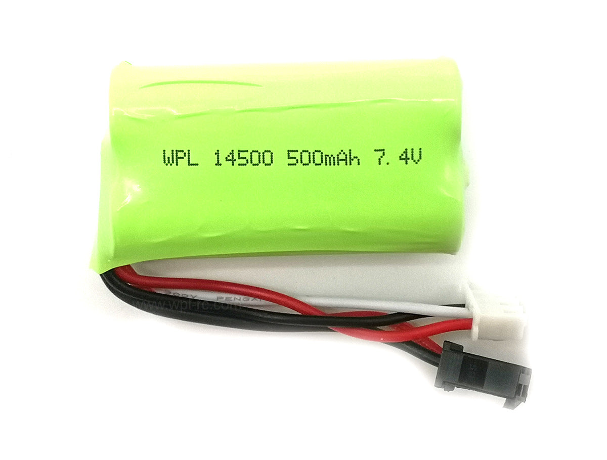 2pcs 2S 7.4V 500mAh Li-Ion Battery 14500 - WPL RC Official Store