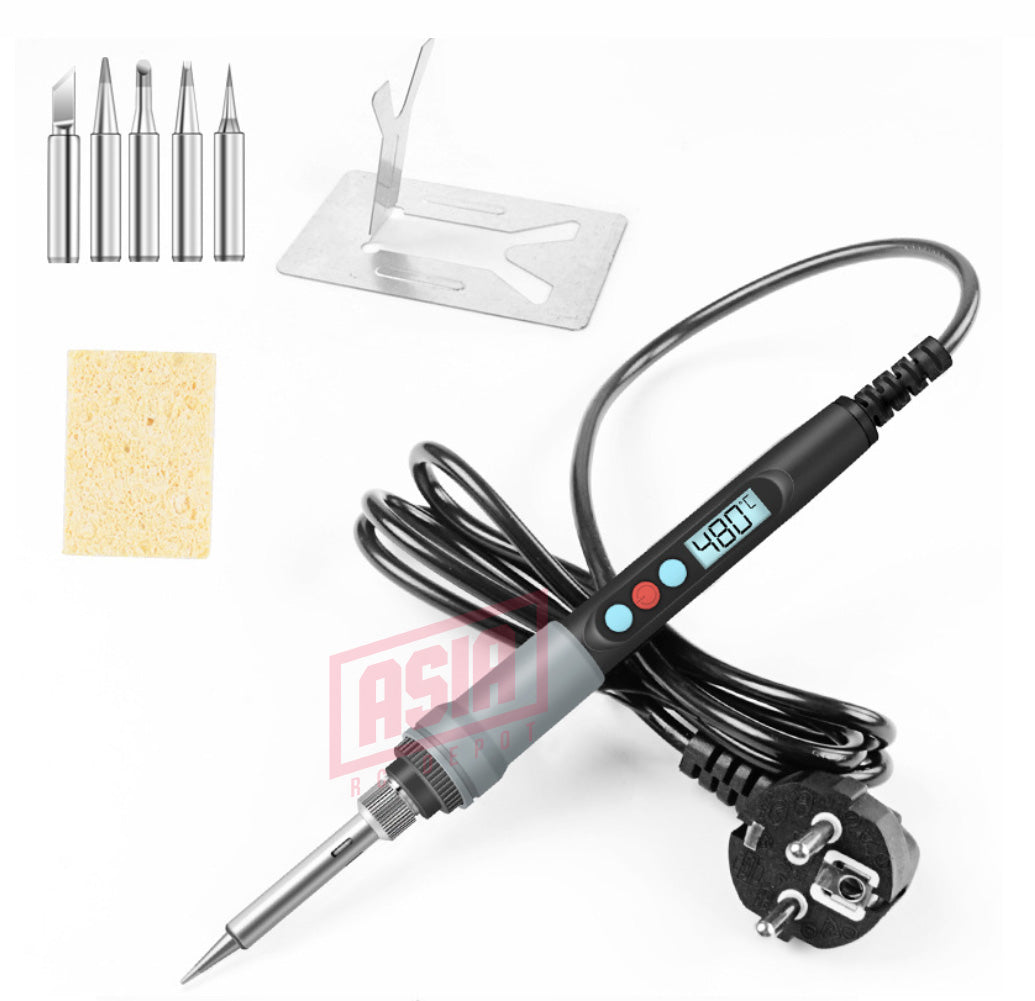 Soldering Iron 90W Adjustable Temp with Digital Display & 5 Soldering Tip US UK EU Plug - WPL RC Official Store