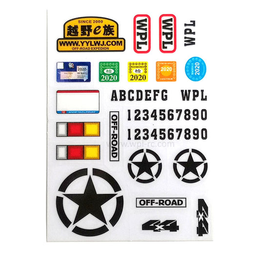 C34 C44 Adventure Sticker Decal - WPL RC Official Store