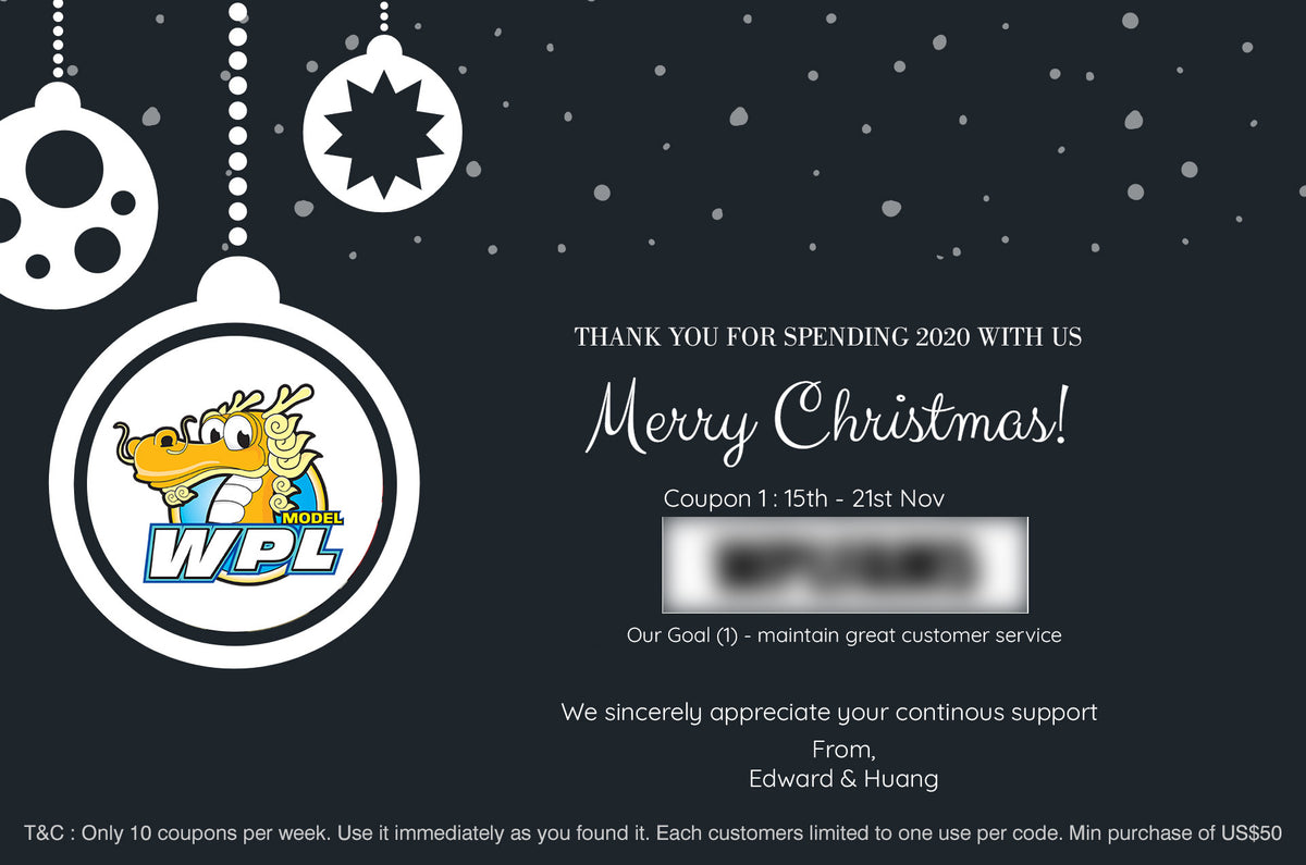 WPL Christmas Coupon Hunt! Starts Now! – WPL RC Official Store