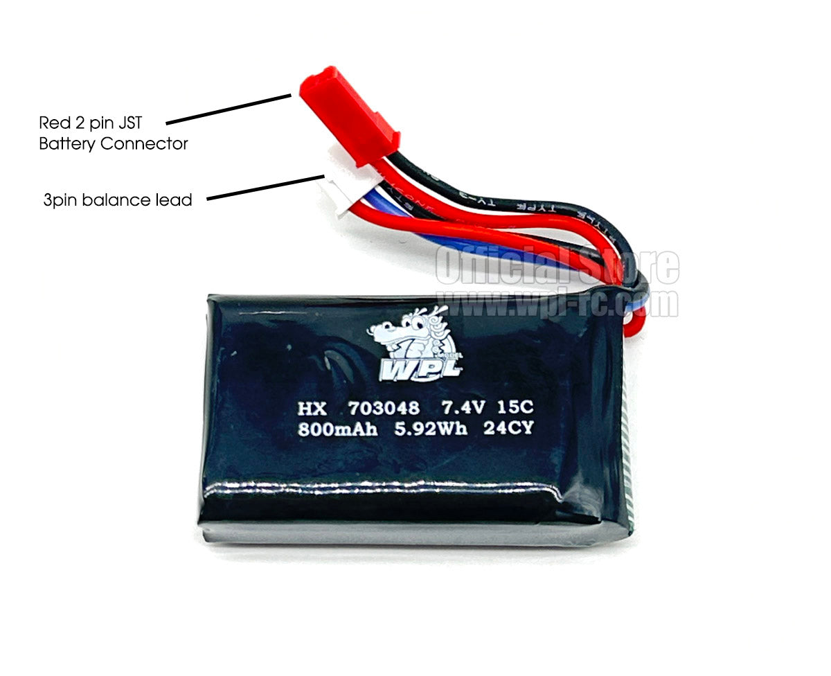 2pcs 2S 7.4V 800mAh 15C LiPo Battery
