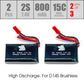 2pcs 2S 7.4V 800mAh 15C LiPo Battery