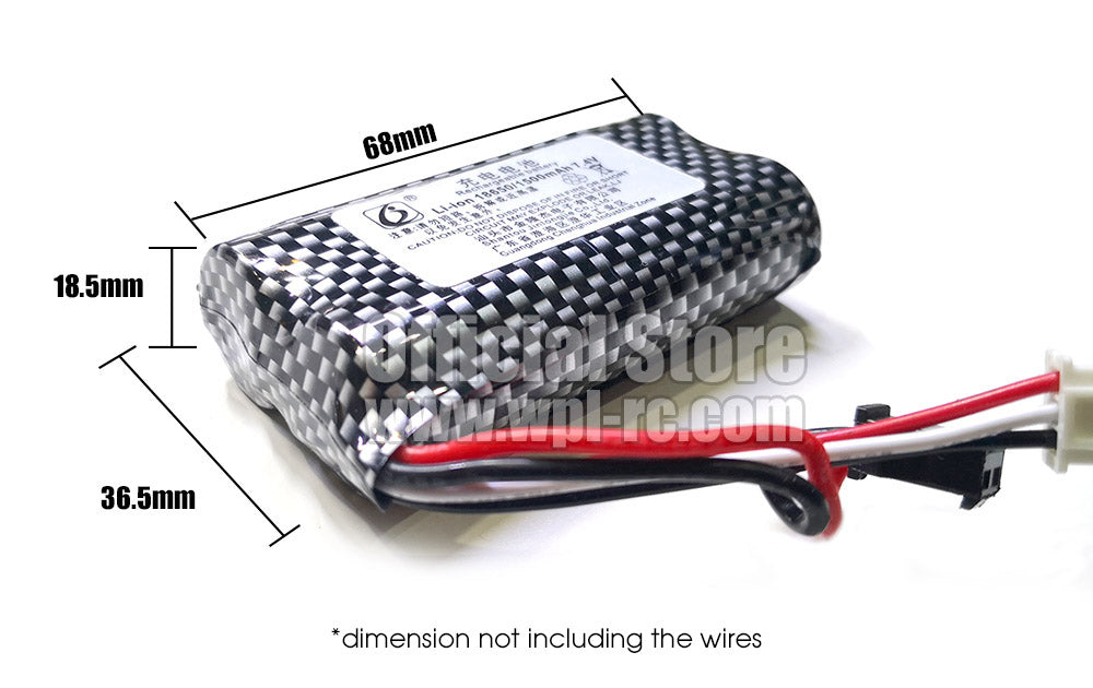 2pcs 2S 7.4V 1500mAh Li-Ion Battery 18650 - WPL RC Official Store