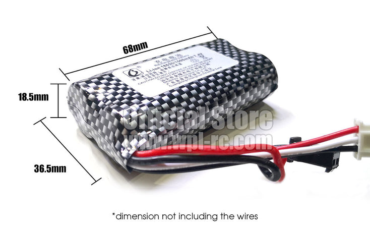 2pcs 2S 7.4V 1500mAh Li-Ion Battery 18650 - WPL RC Official Store