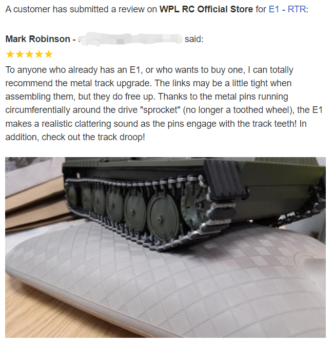 E1 RTR Metal Tracks Upgrade (Pre-assembled) β WPL RC Official Store