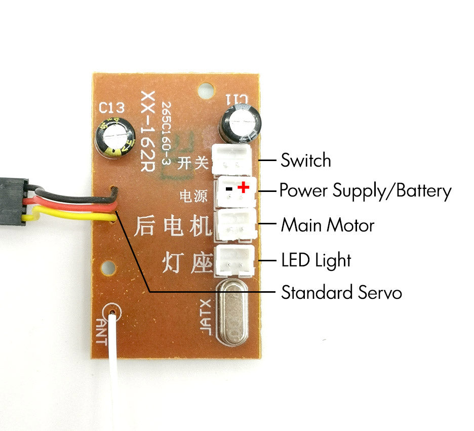 Proportional Receiver XX-162R - Built in Brushed ESC - WPL RC Official Store