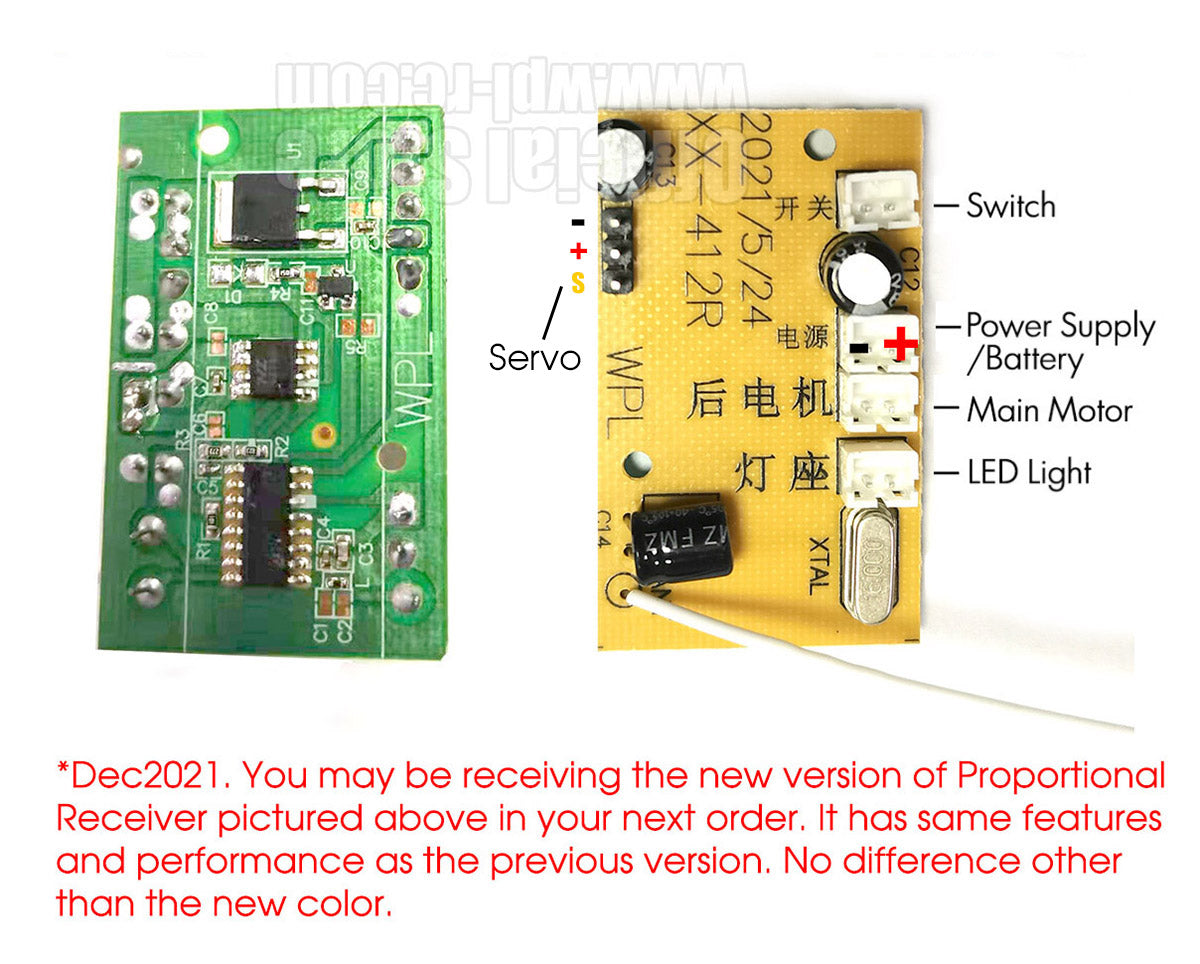 Proportional Receiver XX-162R - Built in Brushed ESC - WPL RC Official Store