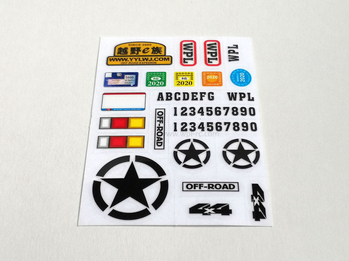 C34 C44 Adventure Sticker Decal - WPL RC Official Store